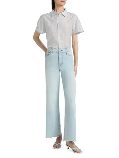Frame Women's The Boardwalk Stripe Shirt - Ocean Blue Multi | Thumbnail 2