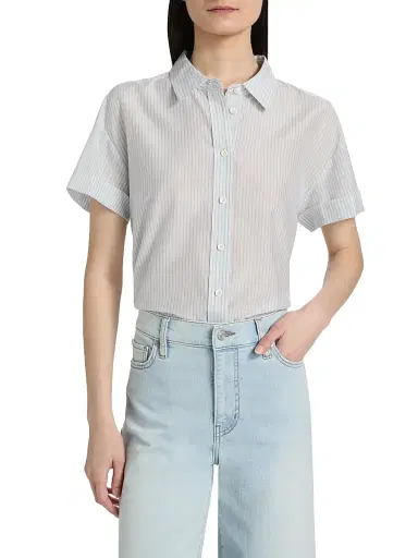 Frame Women's The Boardwalk Stripe Shirt - Ocean Blue Multi | Thumbnail 3