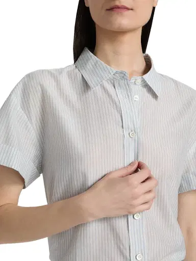 Frame Women's The Boardwalk Stripe Shirt - Ocean Blue Multi | Thumbnail 6