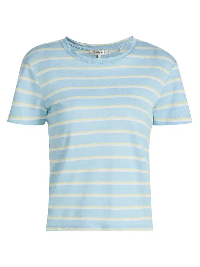 FRAME Women's The Linen Baby T-Shirt - Chambray Blue Multi