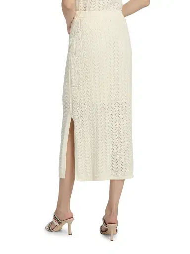 dh New York Women's Addy Cotton Midi-Skirt - Vanilla - Size Large | Thumbnail 5