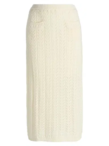 dh New York Women's Addy Cotton Midi-Skirt - Vanilla - Size Large | Thumbnail 1