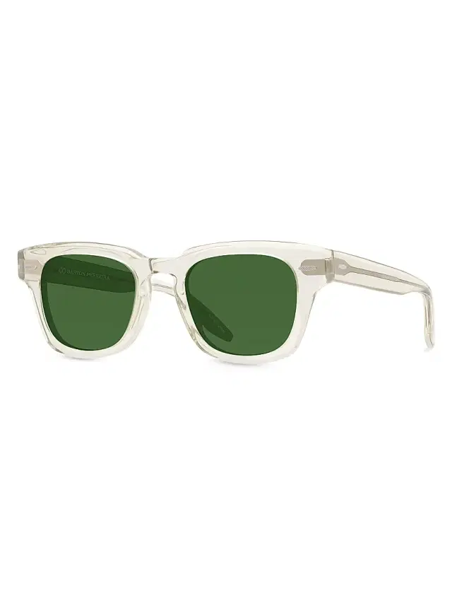 Barton Perreira Men's Frederick 47MM Rectangular Sunglasses - Clear Green