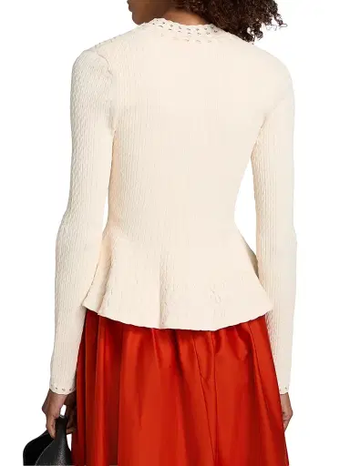 Jason Wu Collection Women's Cable-Knit Peplum Cardigan | Thumbnail 5 Jason Wu Collection Women's Cable-Knit Peplum Cardigan | Thumbnail 5
