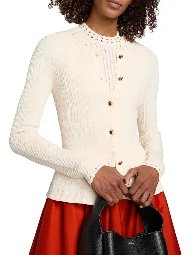 Jason Wu Collection Women's Cable-Knit Peplum Cardigan | Thumbnail 6 Jason Wu Collection Women's Cable-Knit Peplum Cardigan | Thumbnail 6