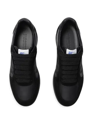 Burberry Men's Checked Leather Low-Top Sneakers - Black - Size 13 | Thumbnail 4 Burberry Men's Checked Leather Low-Top Sneakers - Black - Size 13 | Thumbnail 4