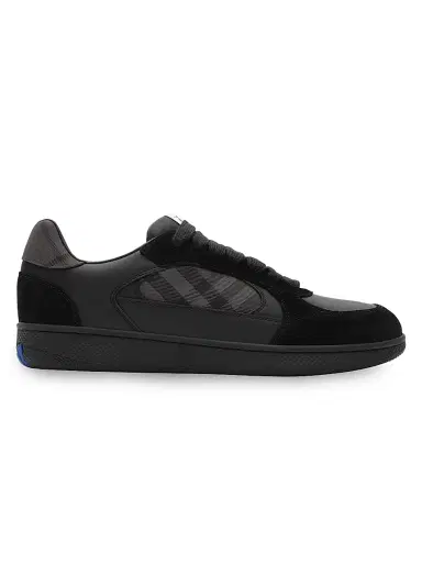 Burberry Men's Checked Leather Low-Top Sneakers - Black - Size 13 | Thumbnail 1 Burberry Men's Checked Leather Low-Top Sneakers - Black - Size 13 | Thumbnail 1
