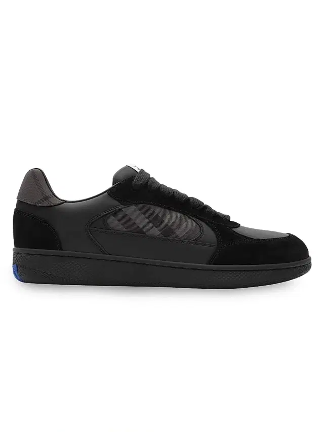 Burberry Men's Checked Leather Low-Top Sneakers - Black