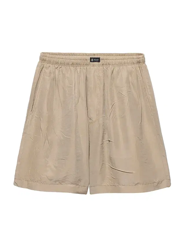 Men's Silk Bermuda Shorts - Beige Khaki