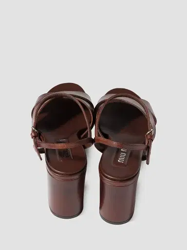Miu Miu Women's Leather Platform Sandals | Thumbnail 2 Miu Miu Women's Leather Platform Sandals | Thumbnail 2