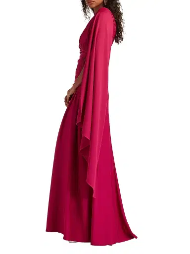 Tadashi Shoji Women's Pleated Gathered One-Shoulder Jersey Gown - New Fuchsia - Size 18 | Thumbnail 3 Tadashi Shoji Women's Pleated Gathered One-Shoulder Jersey Gown - New Fuchsia - Size 18 | Thumbnail 3