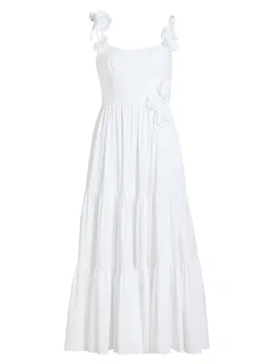 Cinq à Sept Women's Kael Embellished Cotton-Blend Tiered Midi-Dress - White - Size 16 | Thumbnail 1