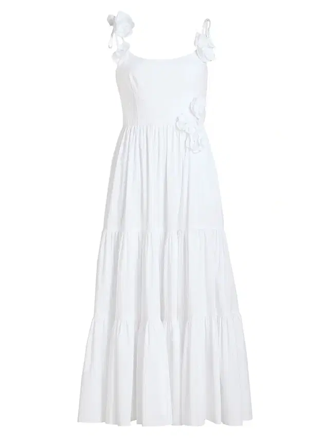 Cinq à Sept Women's Kael Embellished Cotton-Blend Tiered Midi-Dress - White