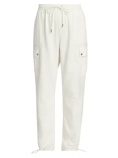 Cinq à Sept Women's Crislin Linen-Cotton Drawstring Cargo Pants - Ivory - Size XL | Thumbnail 1 Cinq à Sept Women's Crislin Linen-Cotton Drawstring Cargo Pants - Ivory - Size XL | Thumbnail 1