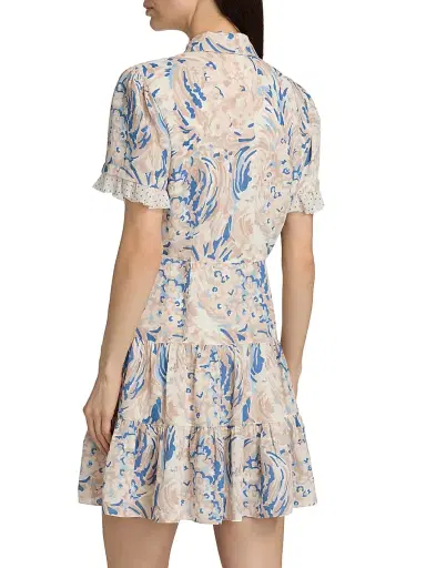 Cinq à Sept Women's Karissa Floral Pussybow Minidress - Neutral Multi | Thumbnail 5