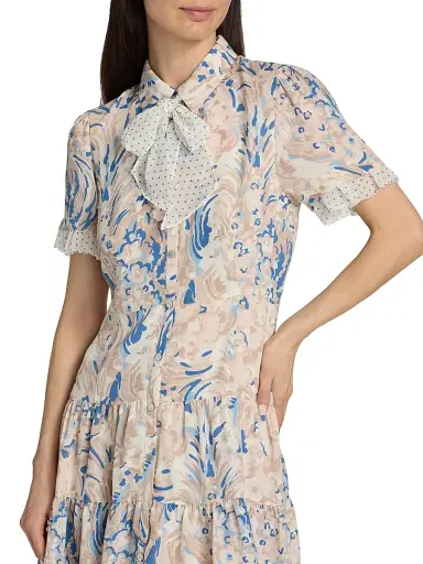 Cinq à Sept Women's Karissa Floral Pussybow Minidress - Neutral Multi | Thumbnail 7