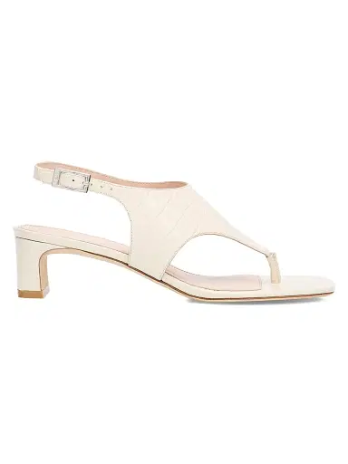 Stuart Weitzman Women's Baby Babette 40MM Leather Slingback Sandals - Linen - Size 9.5 | Thumbnail 1 Stuart Weitzman Women's Baby Babette 40MM Leather Slingback Sandals - Linen - Size 9.5 | Thumbnail 1
