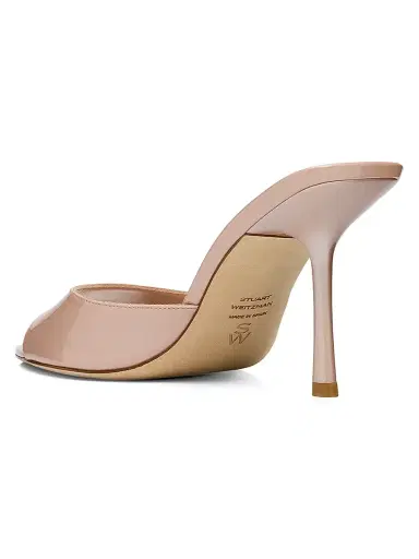 Stuart Weitzman Women's Lexington 85MM Patent Leather Mules - Blushful - Size 9.5 | Thumbnail 4 Stuart Weitzman Women's Lexington 85MM Patent Leather Mules - Blushful - Size 9.5 | Thumbnail 4