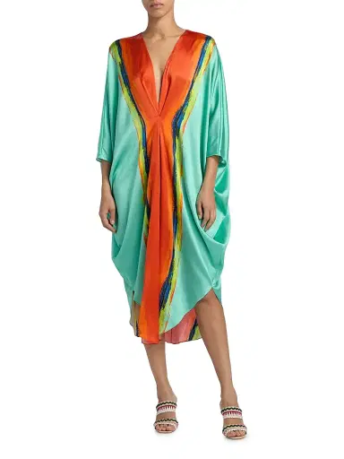 Silvia Tcherassi Women's Nidia Abstract Draped V-Neck Tunic | Thumbnail 3 Silvia Tcherassi Women's Nidia Abstract Draped V-Neck Tunic | Thumbnail 3
