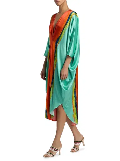 Silvia Tcherassi Women's Nidia Abstract Draped V-Neck Tunic | Thumbnail 4 Silvia Tcherassi Women's Nidia Abstract Draped V-Neck Tunic | Thumbnail 4