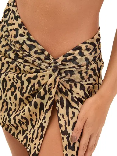 ViX by Paula Hermanny Women's Karen Leopard-Print Side Twist Miniskirt - Size XL | Thumbnail 5 ViX by Paula Hermanny Women's Karen Leopard-Print Side Twist Miniskirt - Size XL | Thumbnail 5