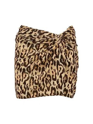 ViX by Paula Hermanny Women's Karen Leopard-Print Side Twist Miniskirt - Size XL | Thumbnail 1 ViX by Paula Hermanny Women's Karen Leopard-Print Side Twist Miniskirt - Size XL | Thumbnail 1