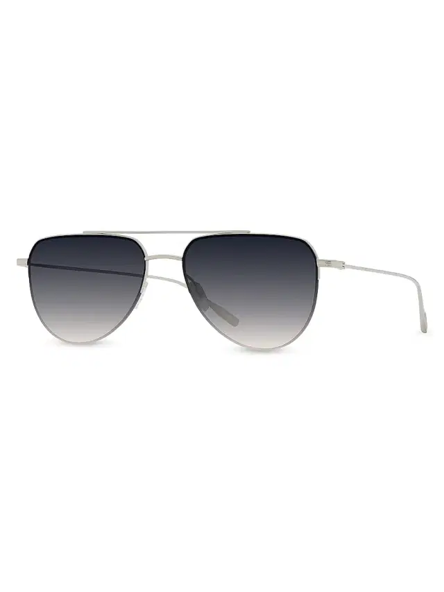 Barton Perreira Women's McNair 55MM Aviator Sunglasses - Platinum Basalt