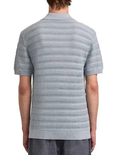 Frescobol Carioca Men's Vidal Cotton Jacquard Polo Shirt - Coastal Blue - Size XXL | Thumbnail 3