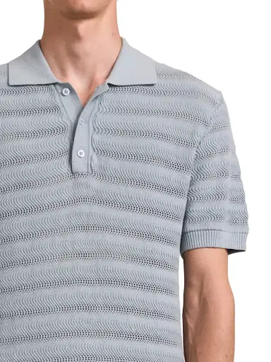 Frescobol Carioca Men's Vidal Cotton Jacquard Polo Shirt - Coastal Blue - Size XXL | Thumbnail 4