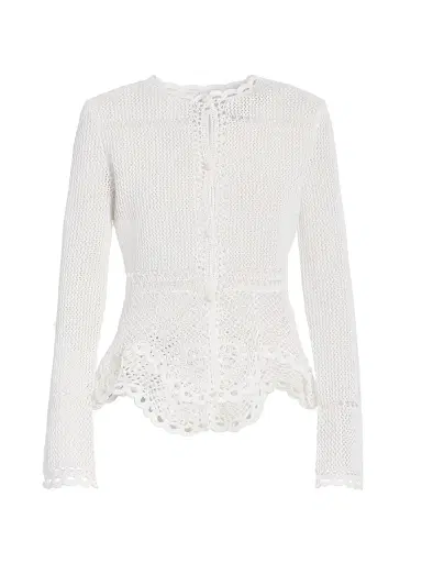 Erdem Women's Cotton Crochet Peplum Cardigan | Thumbnail 1