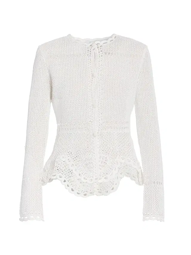 Women's Cotton Crochet Peplum Cardigan -