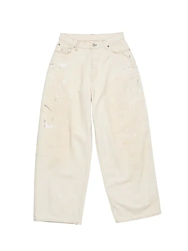 Men's 1981 Paint Splatter Barrel-Leg Jeans - White