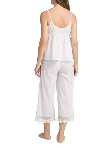 Papinelle Women's Swiss Dot Cami Crop Pajamas - White | Thumbnail 5 Papinelle Women's Swiss Dot Cami Crop Pajamas - White | Thumbnail 5