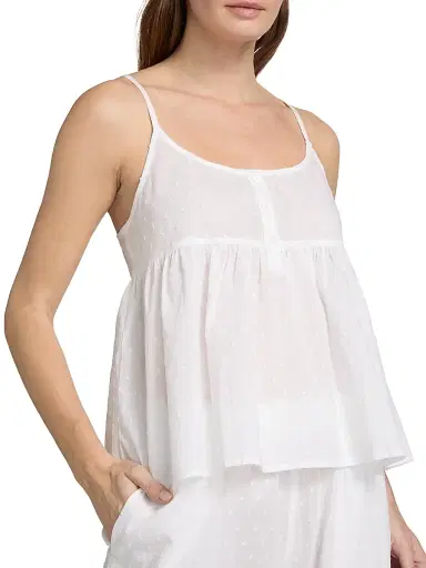 Papinelle Women's Swiss Dot Cami Crop Pajamas - White | Thumbnail 6 Papinelle Women's Swiss Dot Cami Crop Pajamas - White | Thumbnail 6