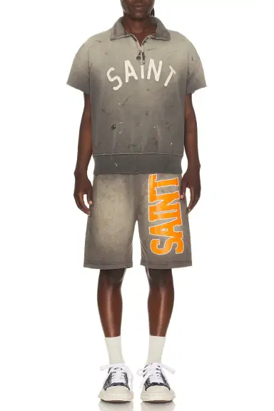 SAINT Mxxxxxx Saint Short Sleeve Half Zip Sweat | Thumbnail 3