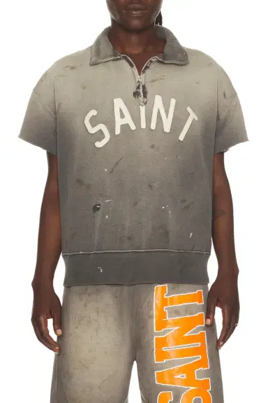 SAINT Mxxxxxx Saint Short Sleeve Half Zip Sweat | Thumbnail 1