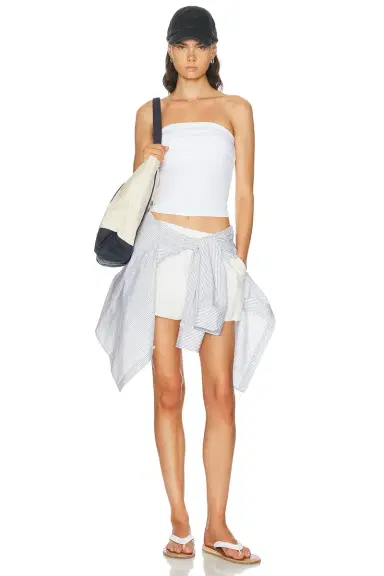 ENZA COSTA Cotton Rib Bandeau Top | Thumbnail 4 ENZA COSTA Cotton Rib Bandeau Top | Thumbnail 4