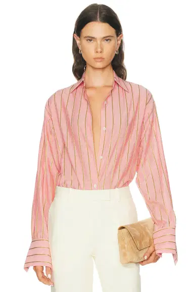 RENGGLI Stripe Boxy Long Sleeve Button Up Shirt | Thumbnail 1 RENGGLI Stripe Boxy Long Sleeve Button Up Shirt | Thumbnail 1