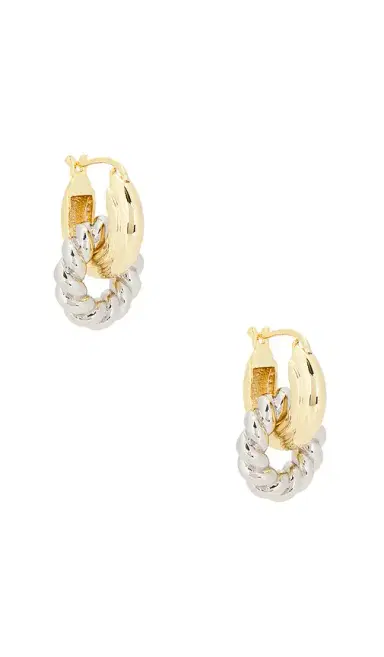Luv AJ The Two Tone Rope Interlocked Hoops | Thumbnail 1 Luv AJ The Two Tone Rope Interlocked Hoops | Thumbnail 1