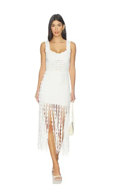 SIMKHAI Jasmine Scalloped Knit Midi Dress | Thumbnail 1