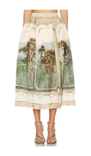 Agua by Agua Bendita Tangelo Paraiso Midi Skirt | Thumbnail 1