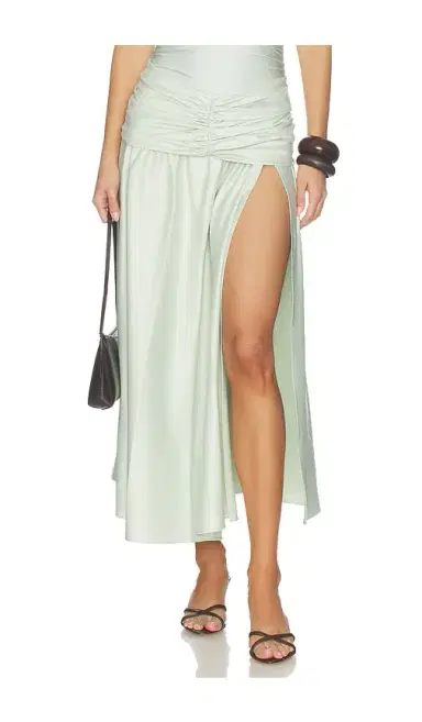 SIMKHAI Gianna Draped Midi Skirt | Thumbnail 1