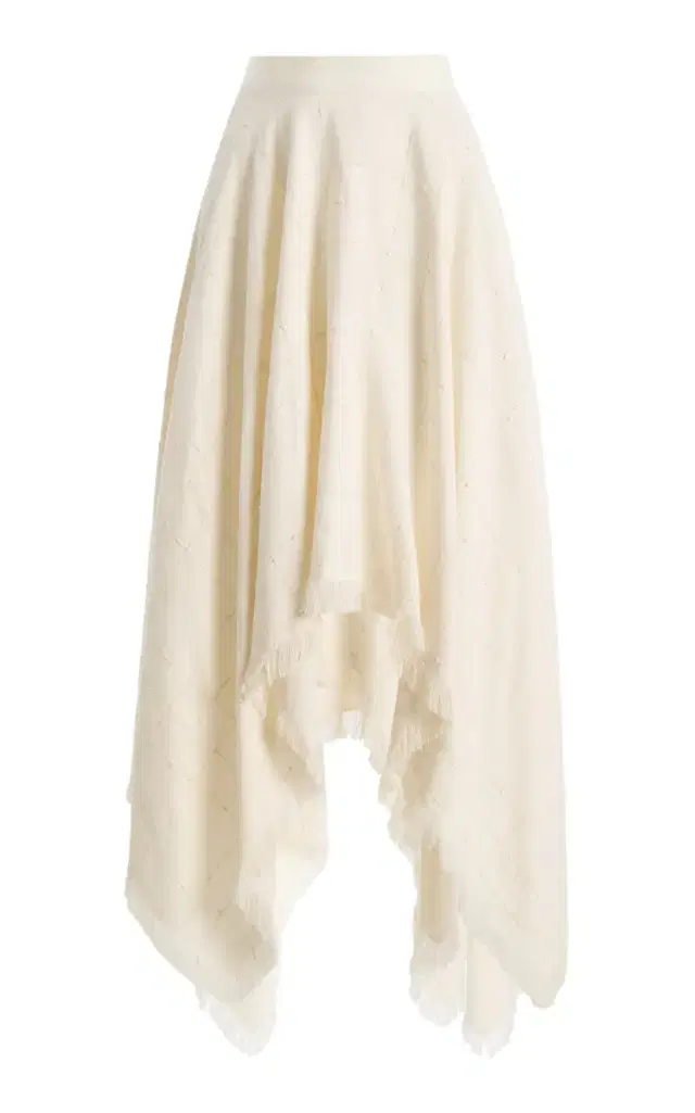 KALLMEYER Felicity Fringed Check-Weave Maxi Skirt