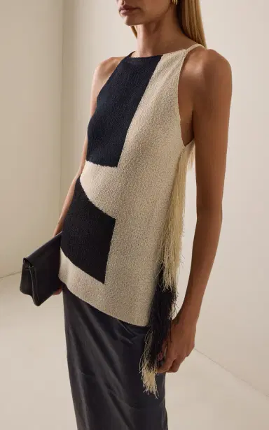Proenza Schouler Saskia Fringed Intarsia-Knit Top | Thumbnail 3 Proenza Schouler Saskia Fringed Intarsia-Knit Top | Thumbnail 3