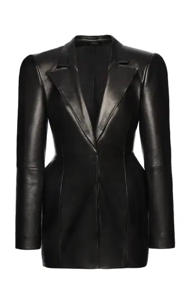 Magda Butrym Tailored Leather Blazer | Thumbnail 3