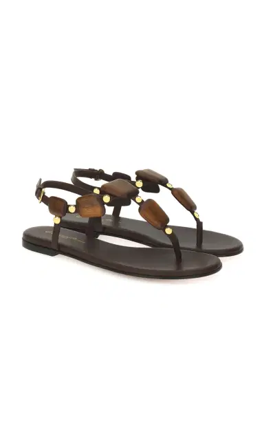 Gianvito Rossi Embellished Leather Sandals | Thumbnail 4 Gianvito Rossi Embellished Leather Sandals | Thumbnail 4