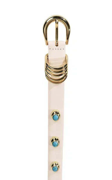 Déhanche Hollyhock Turquoise Leather Belt | Thumbnail 4