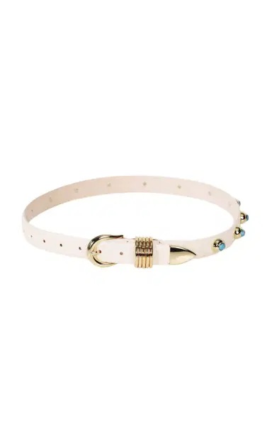 Déhanche Hollyhock Turquoise Leather Belt | Thumbnail 1