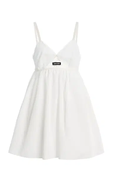 Miu Miu Pop Cotton-Blend Mini Dress | Thumbnail 2 Miu Miu Pop Cotton-Blend Mini Dress | Thumbnail 2