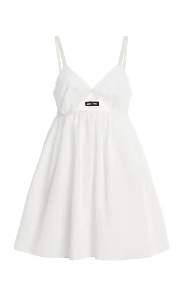 Miu Miu Pop Cotton-Blend Mini Dress